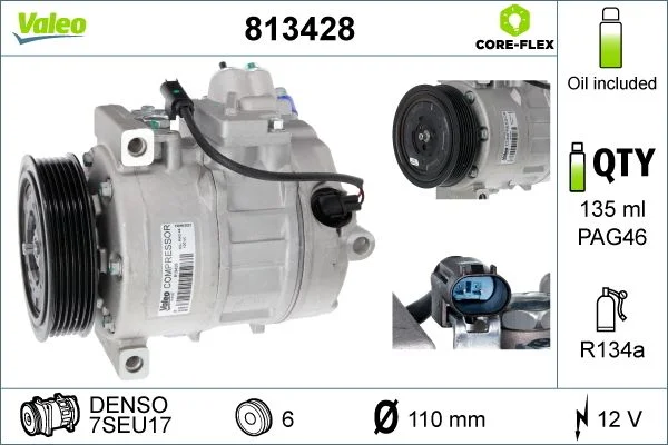 Compressor, ar condicionado VALEO 813428