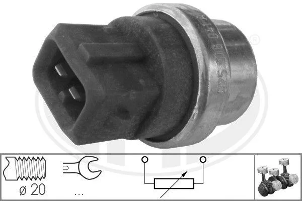 Sensor, temperatura do líquido de refrigeração ERA 330286