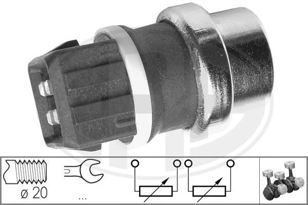 Sensor, temperatura do líquido de refrigeração ERA 330287