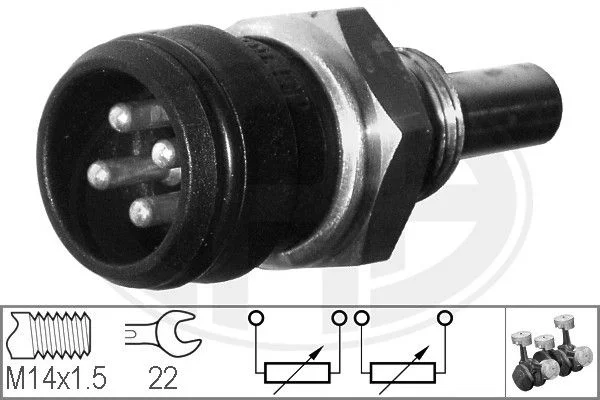 Sensor, temperatura do líquido de refrigeração ERA 330334