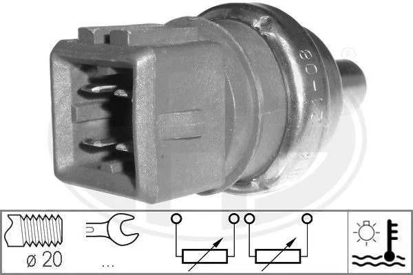 Sensor, temperatura do líquido de refrigeração ERA 330497