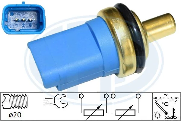 Sensor, temperatura do líquido de refrigeração ERA 330742