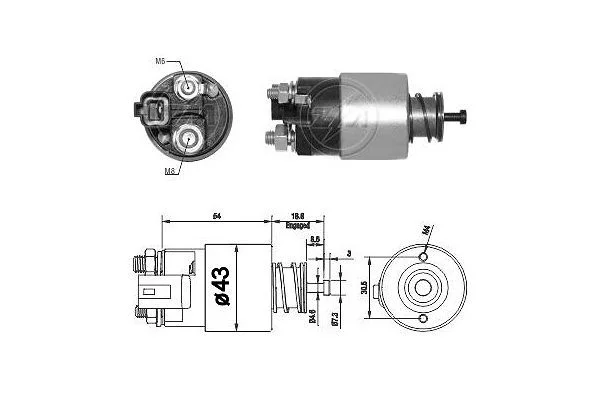 Solenoid Switch, starter ERA ZM2391