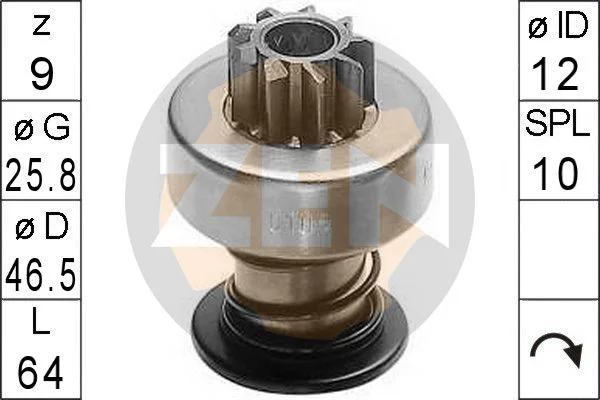 Engrenagem de roda livre, motor de arranque ERA ZN0108