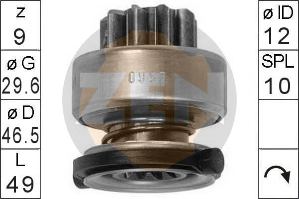 Engrenagem de roda livre, motor de arranque ERA ZN0997