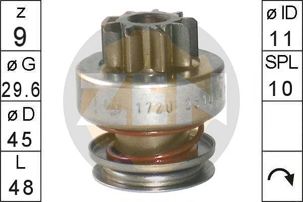 Engrenagem de roda livre, motor de arranque ERA ZN1720