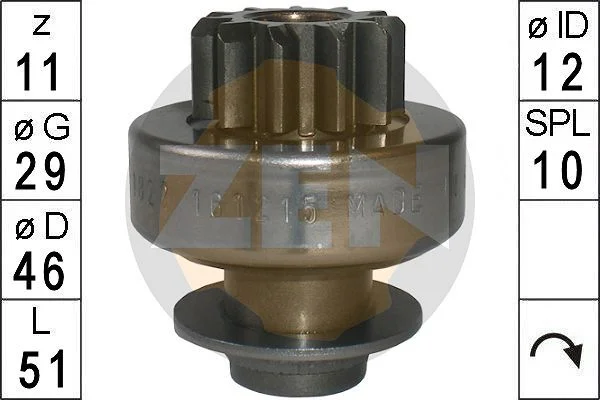 Engrenagem de roda livre, motor de arranque ERA ZN1822