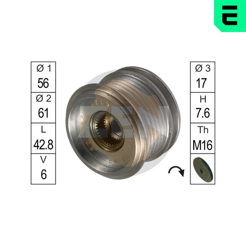 Embraiagem de roda livre, alternador ERA ZN5377