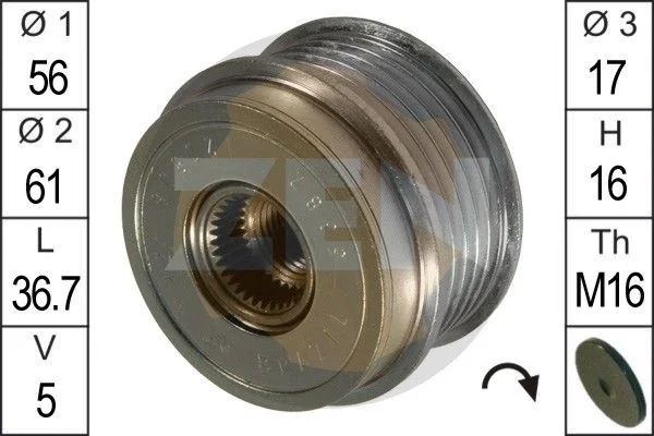 Embraiagem de roda livre, alternador ERA ZN5382