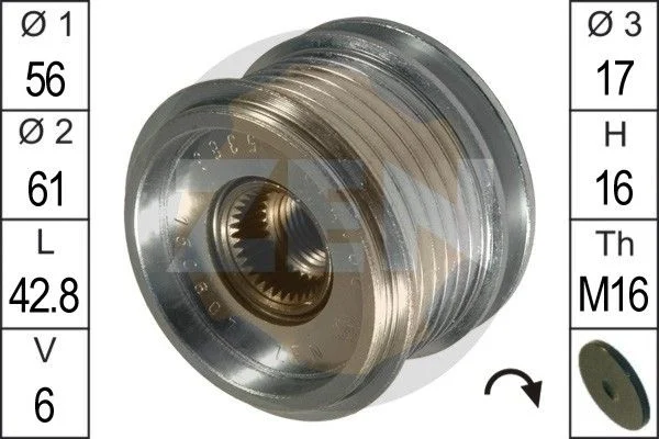 Alternator Freewheel Clutch ERA ZN5383