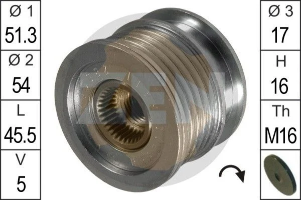 Embraiagem de roda livre, alternador ERA ZN5411