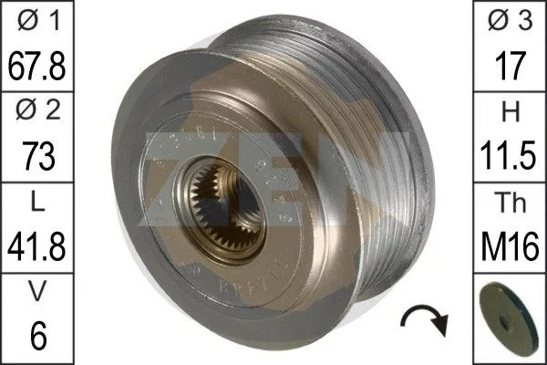Alternator Freewheel Clutch ERA ZN5425