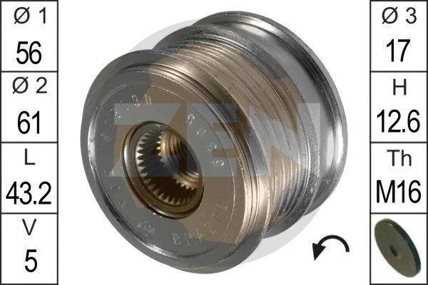 Alternator Freewheel Clutch ERA ZN5505