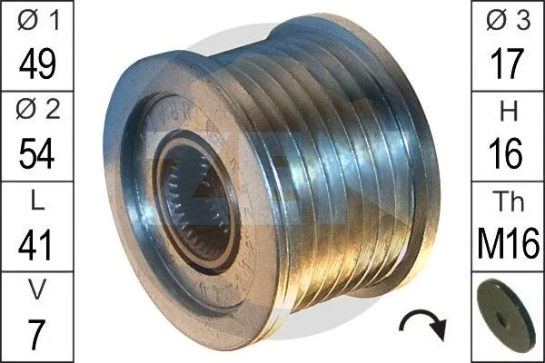 Embraiagem de roda livre, alternador ERA ZN5562
