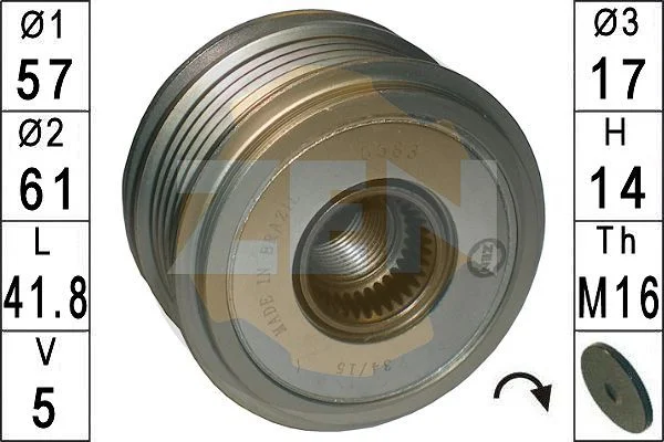 Embraiagem de roda livre, alternador ERA ZN5583