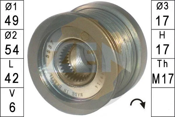 Embraiagem de roda livre, alternador ERA ZN5587