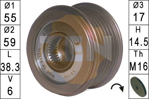 Alternator Freewheel Clutch ERA ZN5593