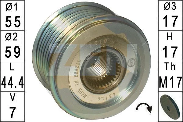 Embraiagem de roda livre, alternador ERA ZN5610
