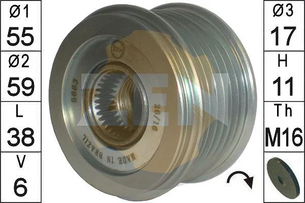 Alternator Freewheel Clutch ERA ZN5663