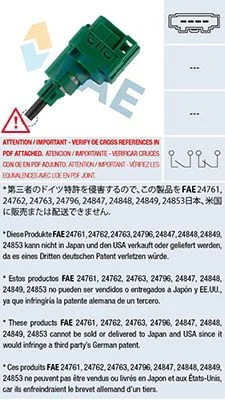 Interruptor da luz de travagem FAE 24762
