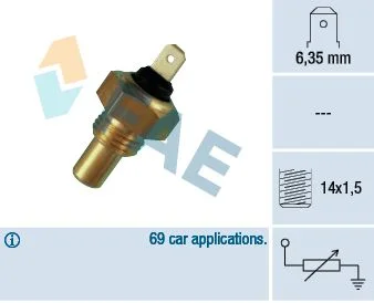 Sensor, temperatura do líquido de refrigeração FAE 31460