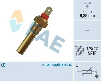 Sensor, temperatura do líquido de refrigeração FAE 31640