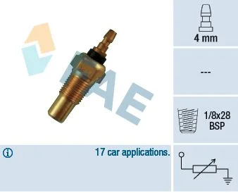 Sensor, temperatura do líquido de refrigeração FAE 32310