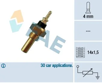 Sensor, temperatura do líquido de refrigeração FAE 32330