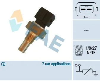 Sensor, temperatura do líquido de refrigeração FAE 32570