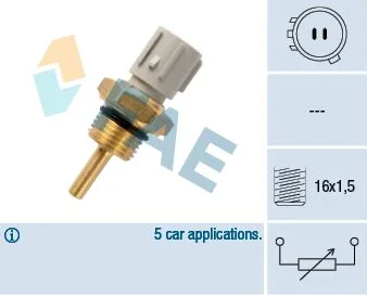 Sensor, temperatura do líquido de refrigeração FAE 32590