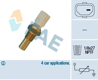 Sensor, temperatura do líquido de refrigeração FAE 32630