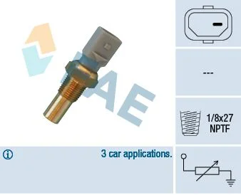 Sensor, temperatura do líquido de refrigeração FAE 32690