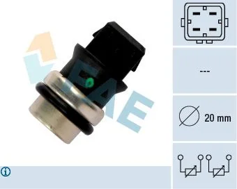 Sensor, temperatura do líquido de refrigeração FAE 33650