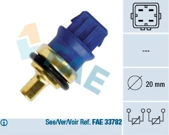 Sensor, temperatura do líquido de arrefecimento FAE 33780