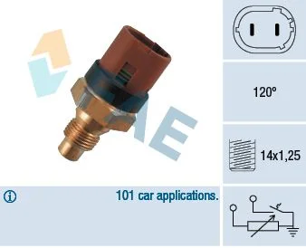 Sensor, temperatura do líquido de refrigeração FAE 34100