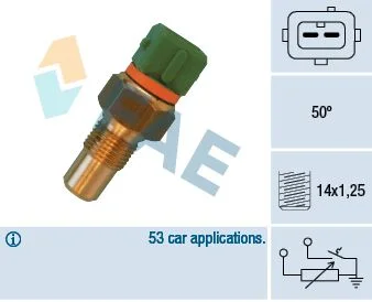 Sensor, temperatura do líquido de refrigeração FAE 34400