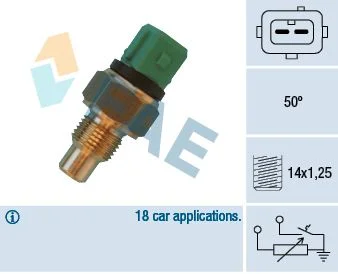 Sensor, temperatura do líquido de refrigeração FAE 34430