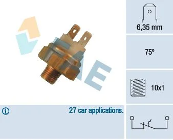 Interruptor de temperatura, lâmpada de aviso de refrigeração FAE 35450