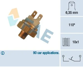 Interruptor de temperatura, lâmpada de aviso de refrigeração FAE 35480