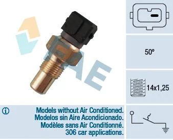 Interruptor de temperatura, lâmpada de aviso de refrigeração FAE 35550