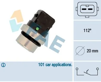Interruptor de temperatura, lâmpada de aviso de refrigeração FAE 35640