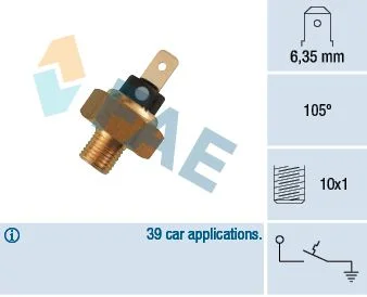 Interruptor de temperatura, lâmpada de aviso de refrigeração FAE 35820