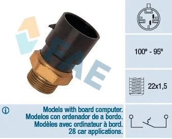 Interruptor de Temperatura, ventoinha do radiador FAE 36180