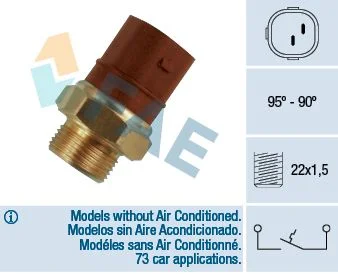 Interruptor de Temperatura, ventoinha do radiador FAE 36270