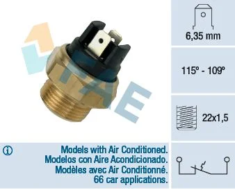 Temperature Switch, radiator fan FAE 36280
