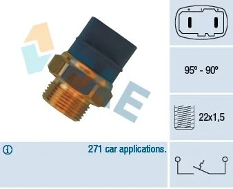 Interruptor de Temperatura, ventoinha do radiador FAE 36370