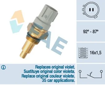 Interruptor de Temperatura, ventoinha do radiador FAE 36390