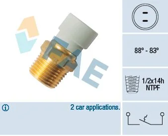 Interruptor de Temperatura, ventoinha do radiador FAE 36499