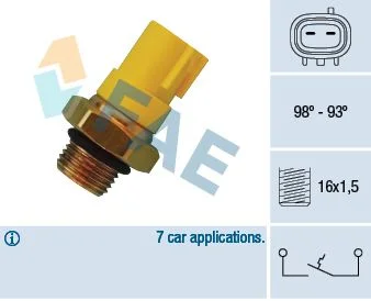 Interruptor de Temperatura, ventoinha do radiador FAE 36520