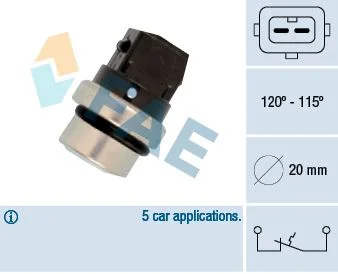 Interruptor de Temperatura, ventoinha do radiador FAE 36700